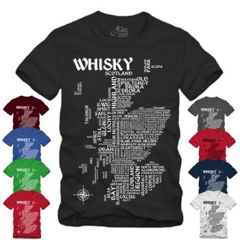 Whisky - Map / Landkarte - Druck weiss Shirt S-XXXXL