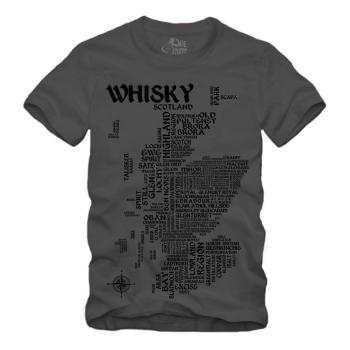 Whisky - Map / Landkarte - Druck schwarz Shirt S-XXXXL