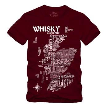 Whisky - Map / Landkarte - Druck weiss Shirt S-XXXXL