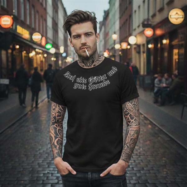 Auf alte Götter und Gute Freunde - Ringkragen Shirt S-XXXXL