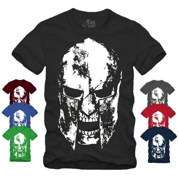 Sparta Helmet Skull - Weiss Shirt S-XXXXL