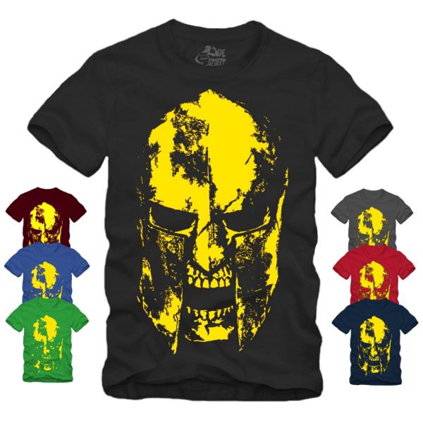 Sparta Helmet Skull - Gelb Shirt S-XXXXL