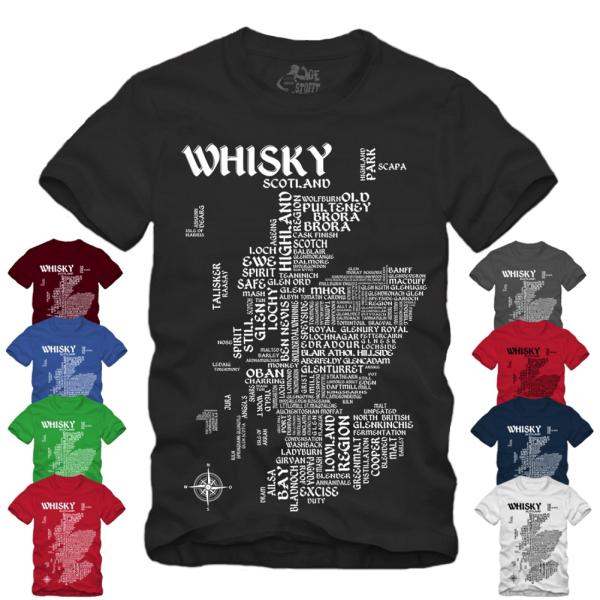 Whisky - Map / Landkarte - Druck weiss Shirt S-XXXXL