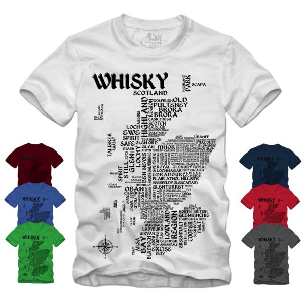 Whisky - Map / Landkarte - Druck schwarz Shirt S-XXXXL