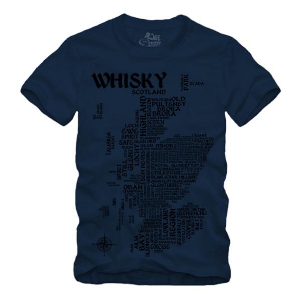 Whisky - Map / Landkarte - Druck schwarz Shirt S-XXXXL