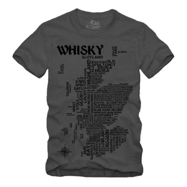 Whisky - Map / Landkarte - Druck schwarz Shirt S-XXXXL