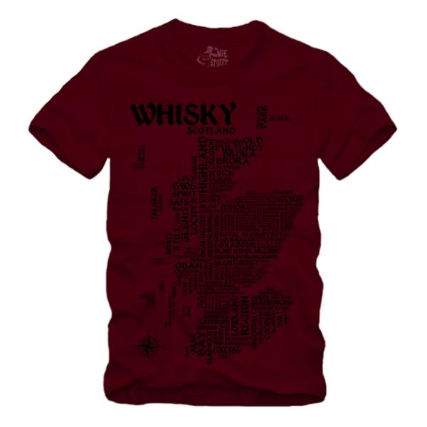 Whisky - Map / Landkarte - Druck schwarz Shirt S-XXXXL