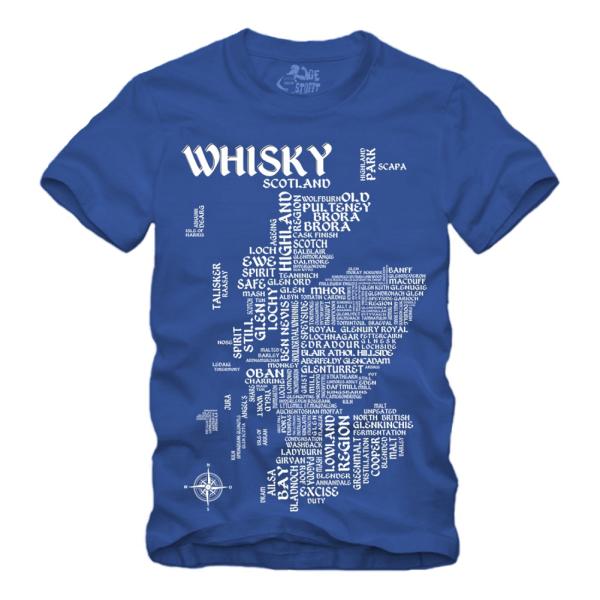 Whisky - Map / Landkarte - Druck weiss Shirt S-XXXXL