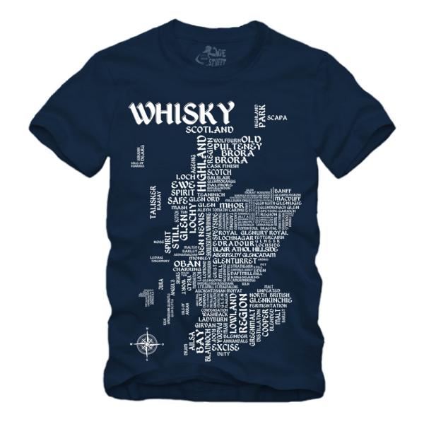 Whisky - Map / Landkarte - Druck weiss Shirt S-XXXXL