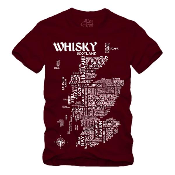 Whisky - Map / Landkarte - Druck weiss Shirt S-XXXXL
