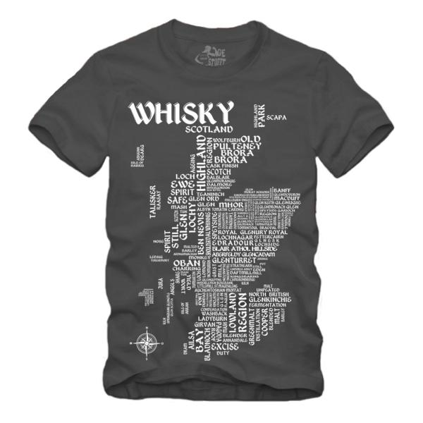 Whisky - Map / Landkarte - Druck weiss Shirt S-XXXXL