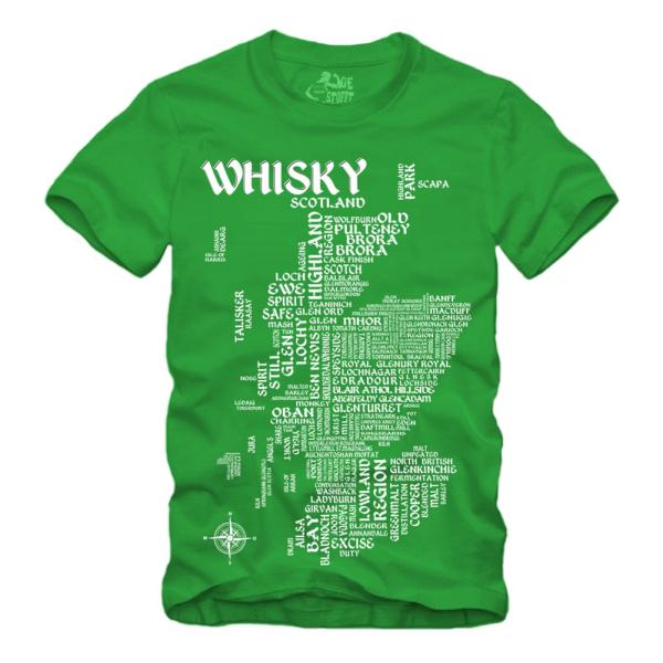 Whisky - Map / Landkarte - Druck weiss Shirt S-XXXXL